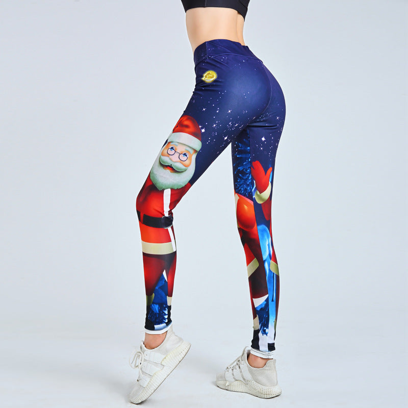 Load image into Gallery viewer, New Yoga Christmas Print Hips High Waist Fitness Sports Yoga Pants Leggings
