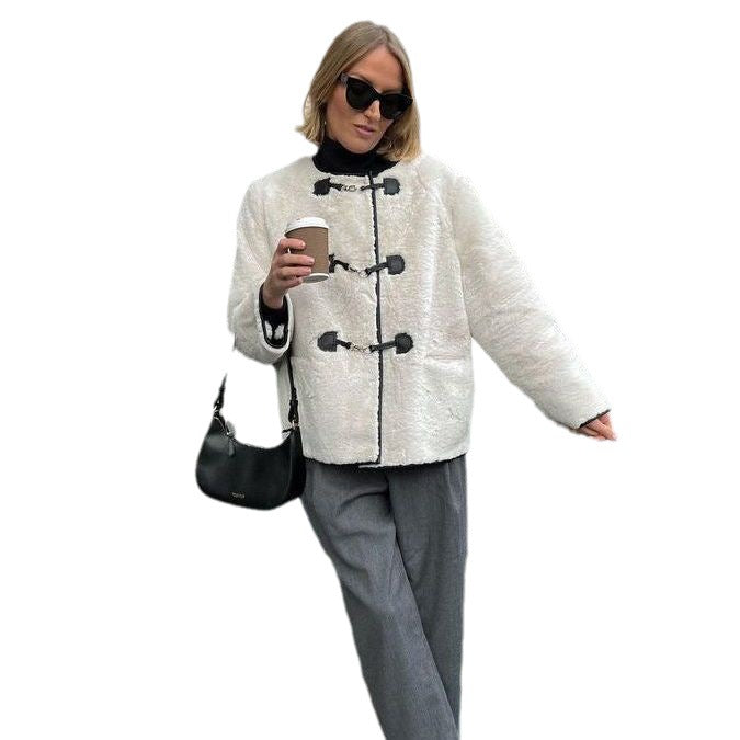 Load image into Gallery viewer, Fashion Cashmere Women&#39;s Metal Lock Catch Design Cardigan Jacket
