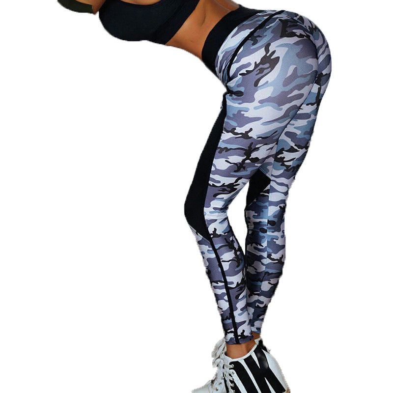 Load image into Gallery viewer, Dark Blue Printed Tight Gym Leggings
