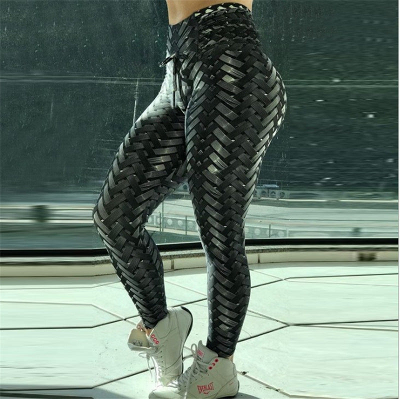 Load image into Gallery viewer, High Waist Iron Armor Weave Print Push Up Yoga/Workout Leggings
