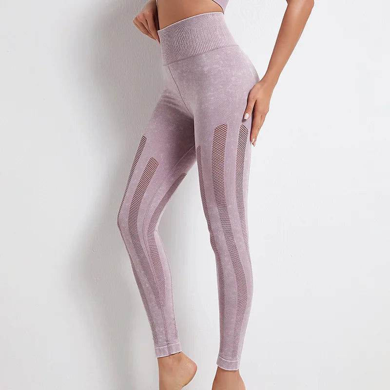 Load image into Gallery viewer, Hollow Out New Sports Pants Skintight Leggings Women High Waist Seamless Mesh Hollow Quick-drying Gym Running Training Pants - Leggings
